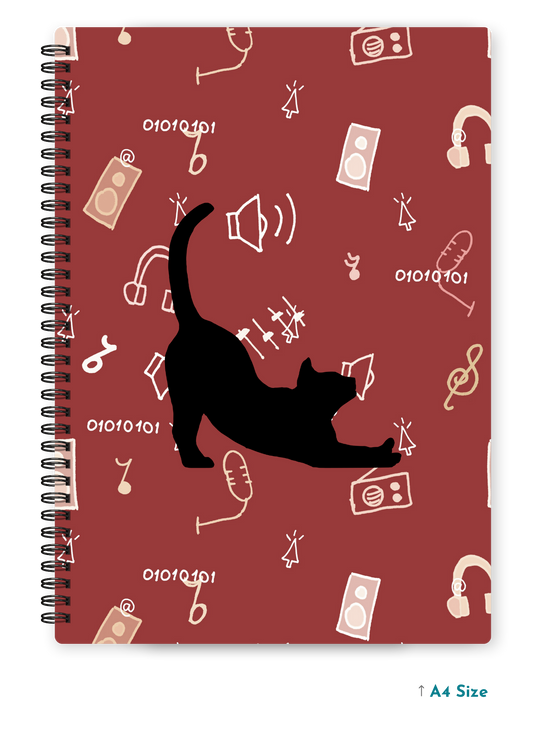 CAT ASANA cover page - A4 / B5 Size Wiro Notebook