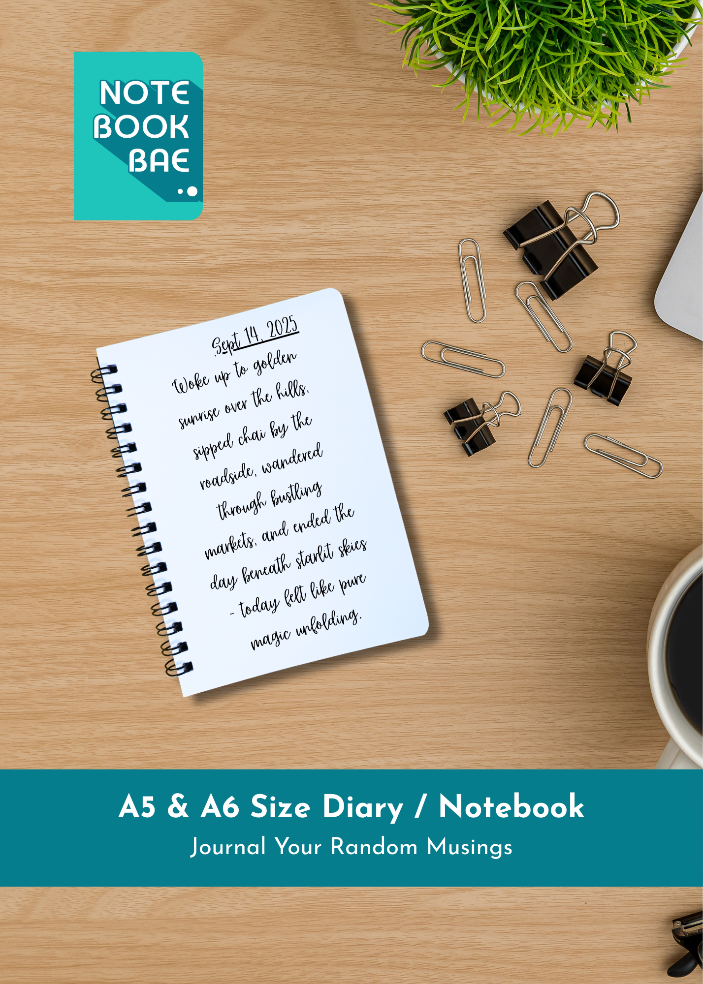 A5 / A6 Size Notebook - Custom Front Cover Design