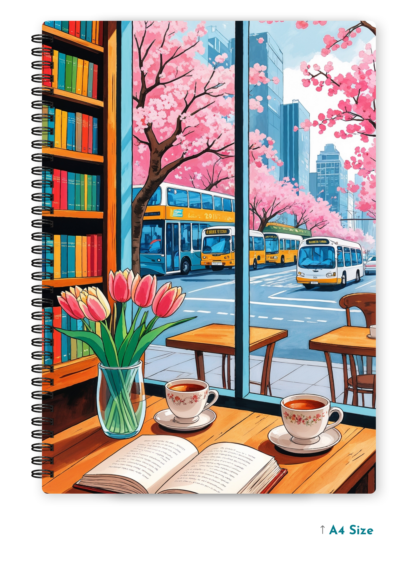 CAFÉ HEAVEN cover page - A4 / B5 Size Wiro Notebook