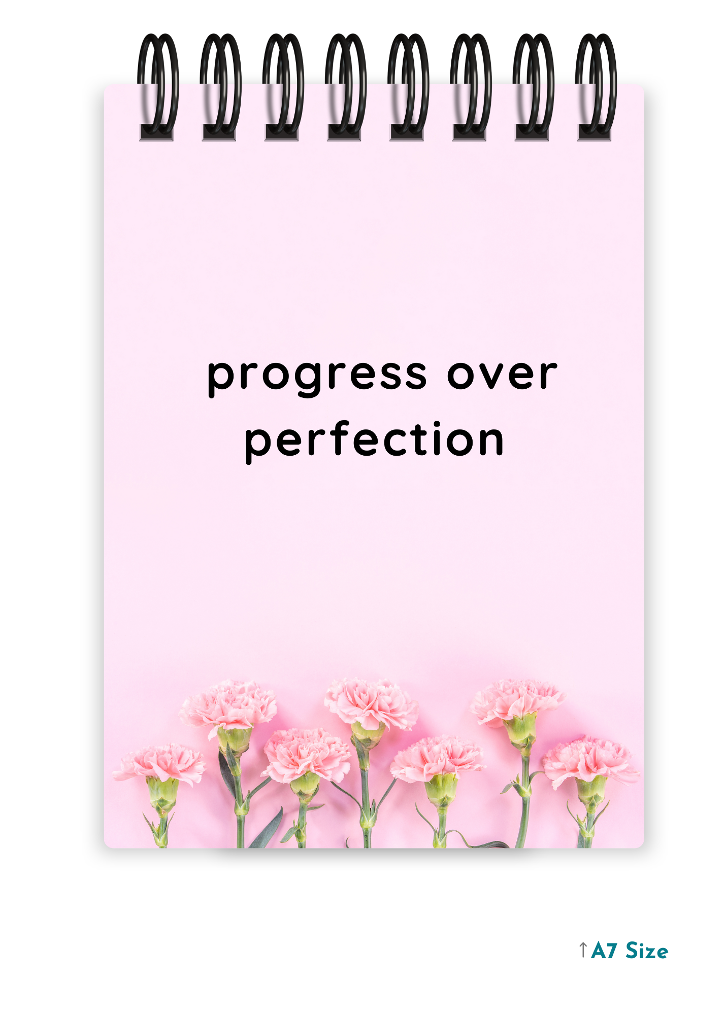 PROGRESS OVER PERFECTION cover page - A7 Size Pocket Notepad