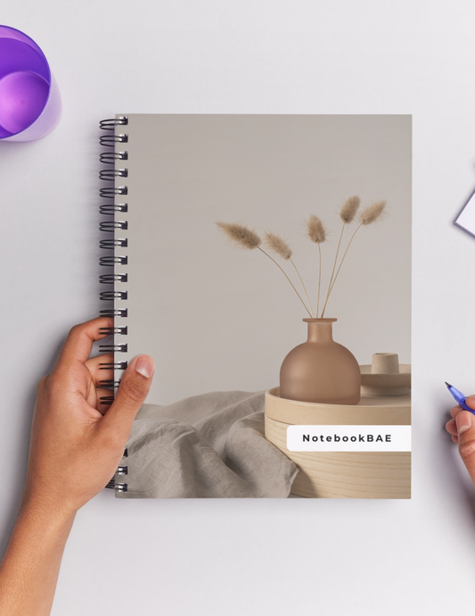 GOLDEN POT Cover Page - A4 Size Unruled 200 Pages Notebook - Wiro Binding (Metal Rings) - FREE Shipping