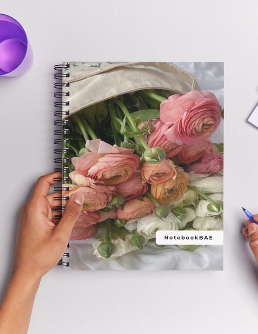 FLOW OF GOODNESS Cover Page - A3 Size Unruled 200 Pages Notebook - Wiro Binding (Metal Rings) - FREE Shipping