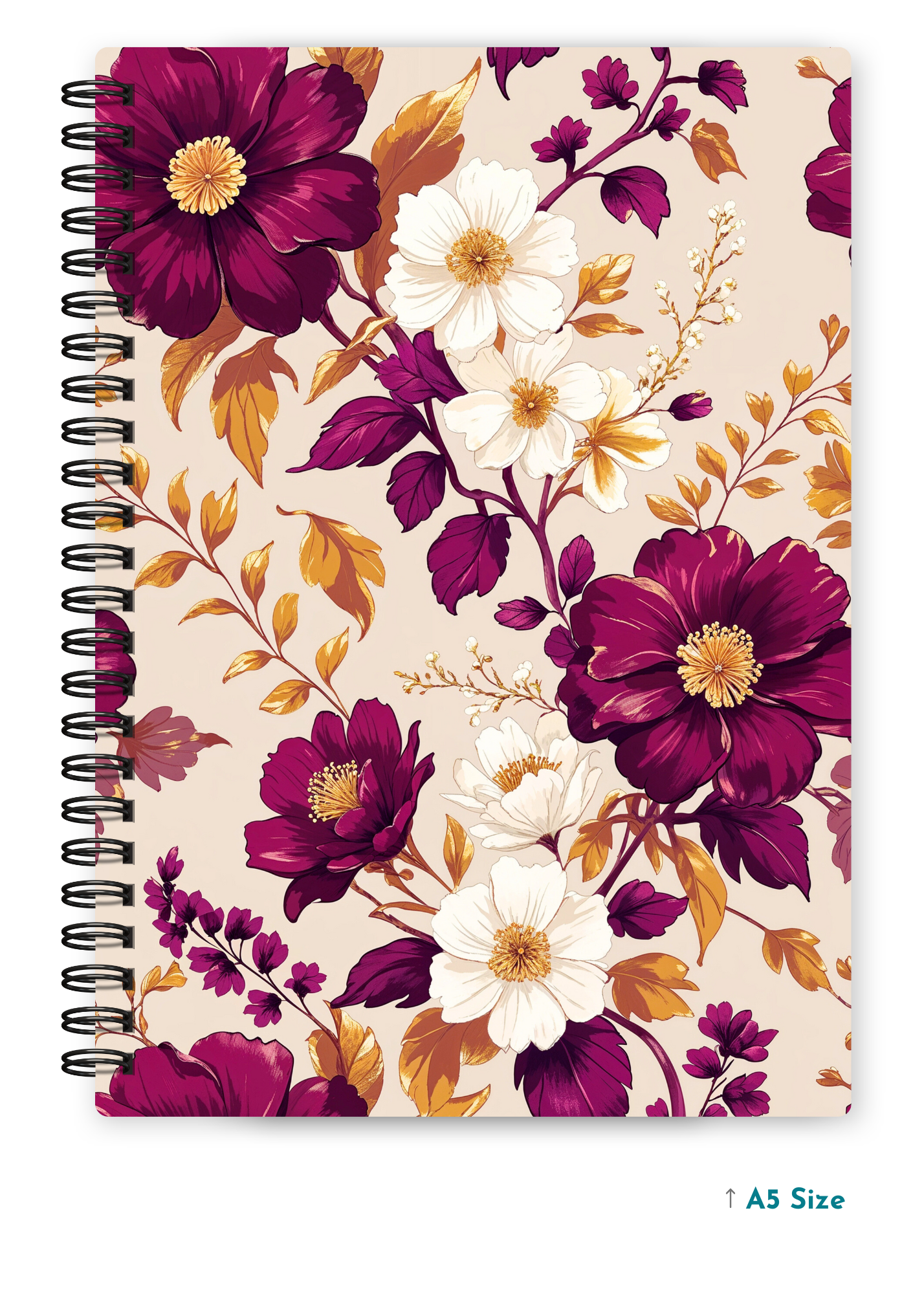 VELVET BLOOM cover page - A5 / A6 Size Wiro Notebook