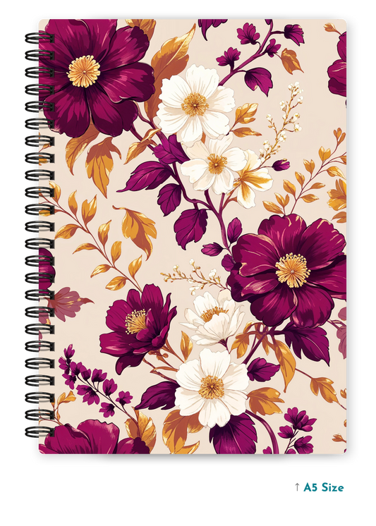 VELVET BLOOM cover page - A5 / A6 Size Wiro Notebook