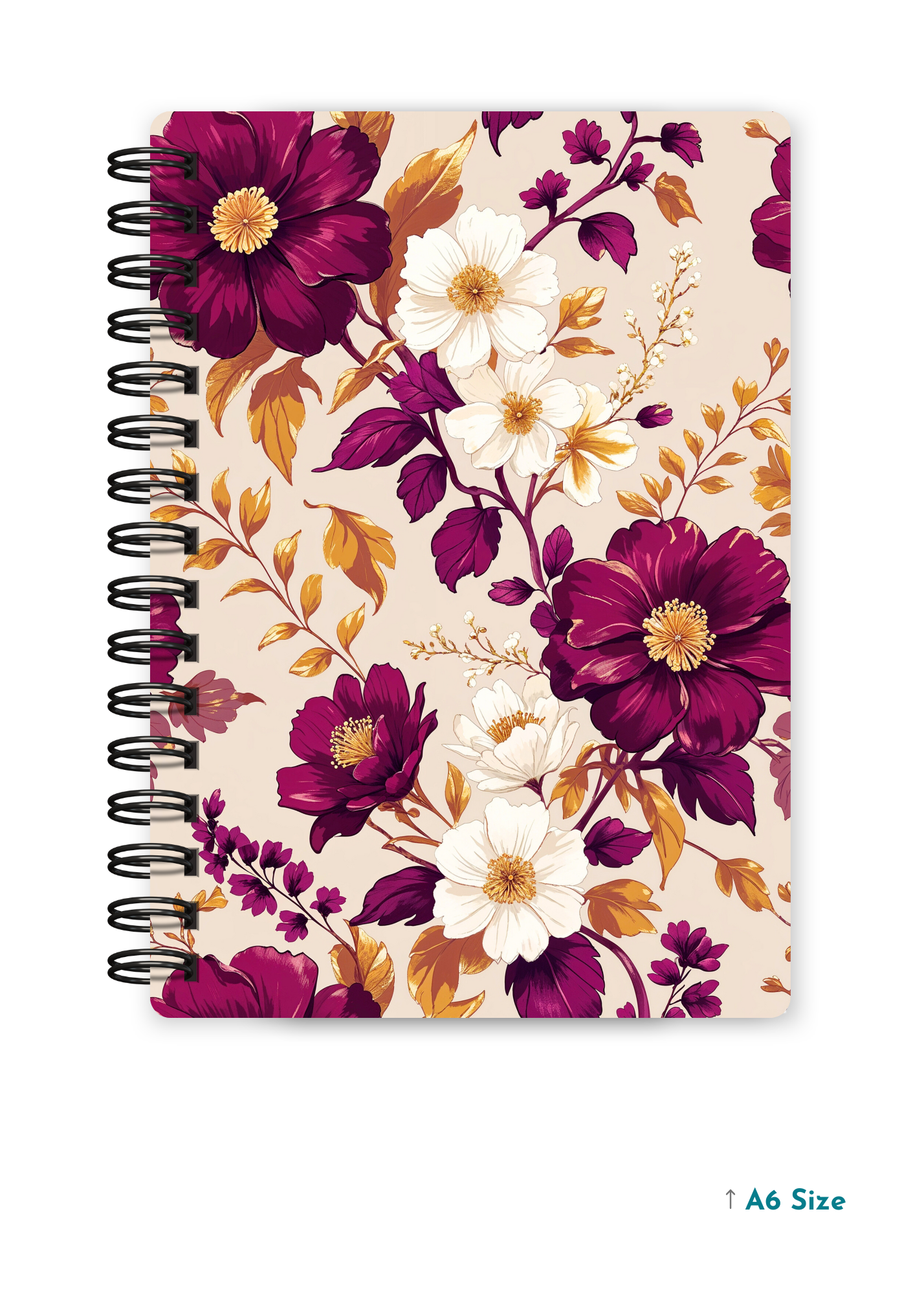 VELVET BLOOM cover page - A5 / A6 Size Wiro Notebook