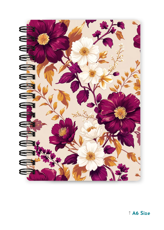VELVET BLOOM cover page - A5 / A6 Size Wiro Notebook