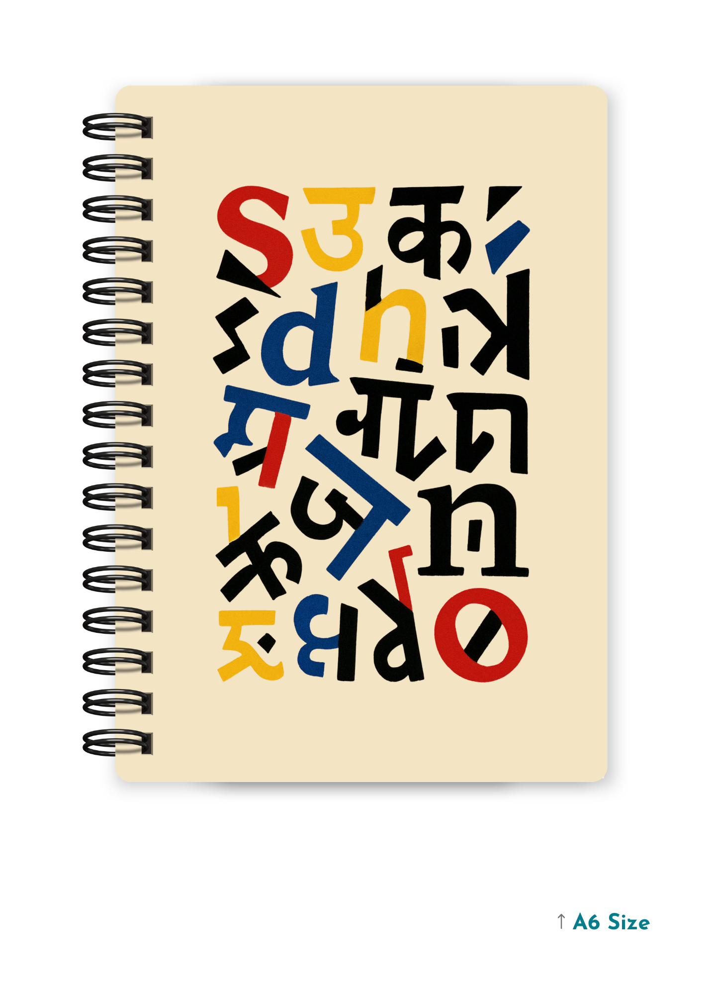 DECONSTRUCTED LETTERS cover page - A5 / A6 Size Wiro Notebook