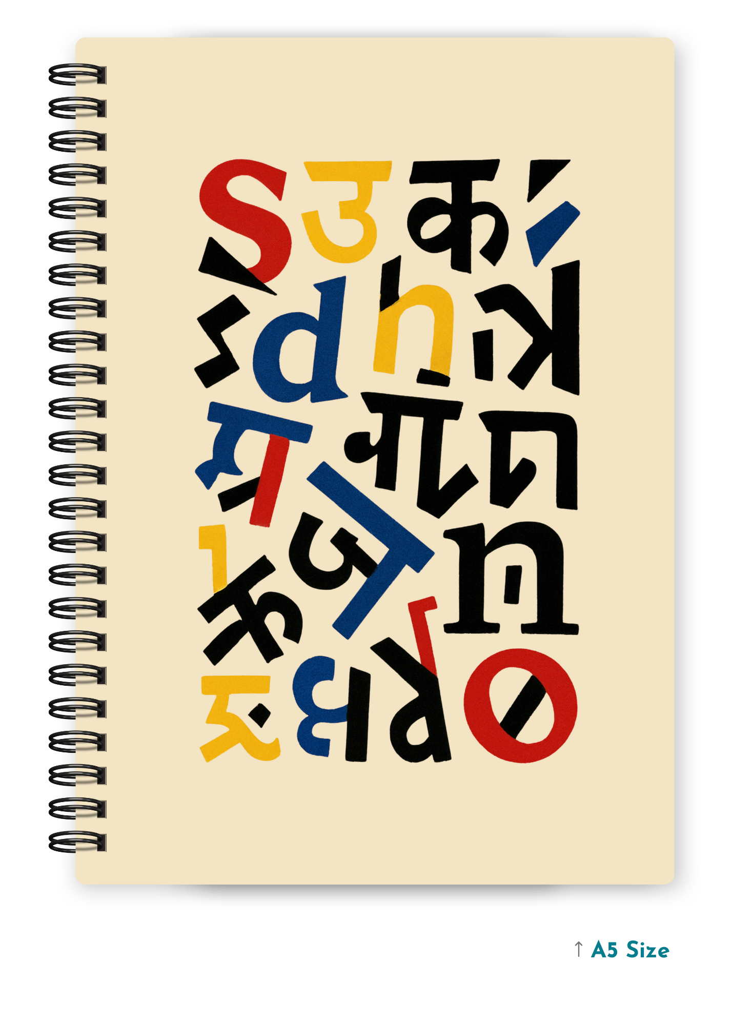 DECONSTRUCTED LETTERS cover page - A5 / A6 Size Wiro Notebook