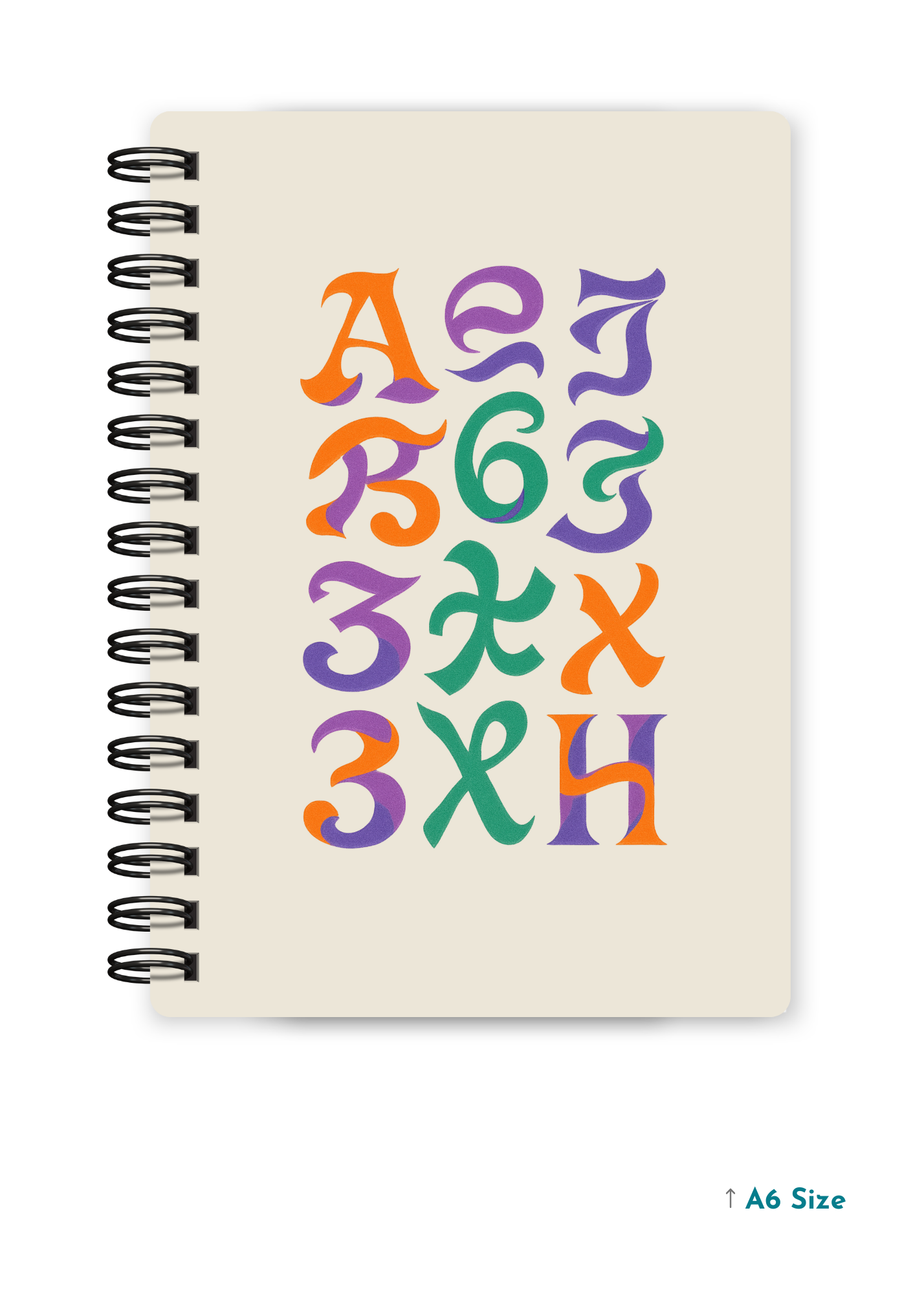 LETTERS IN FLUX cover page - A5 / A6 Size Wiro Notebook