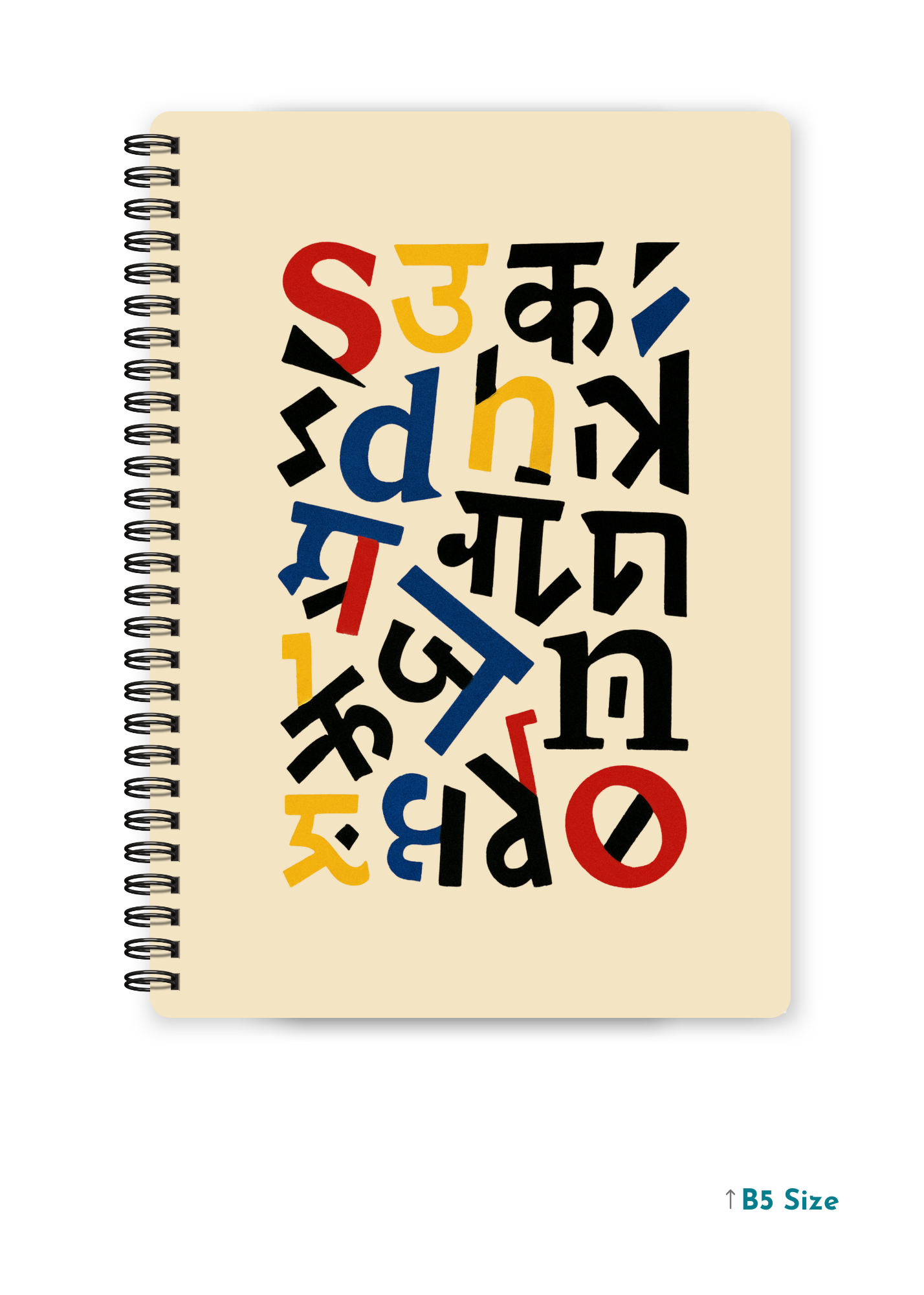 DECONSTRUCTED LETTERS cover page - A4 / B5 Size Wiro Notebook