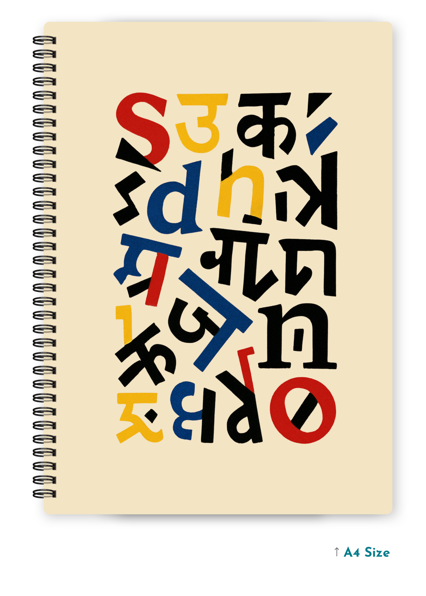 DECONSTRUCTED LETTERS cover page - A4 / B5 Size Wiro Notebook