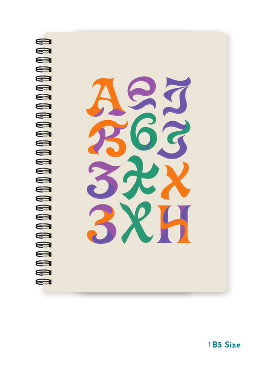 LETTERS IN FLUX cover page - A4 / B5 Size Wiro Notebook